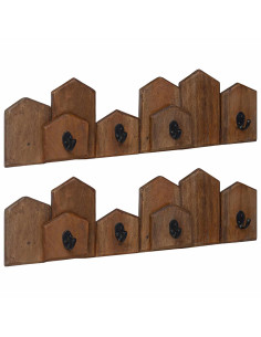 Gruccia Marrone 48 x 8 x 15 cm Legno di Mogano Massello 2