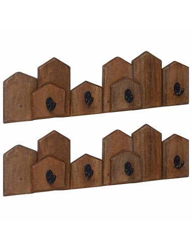 Gruccia Marrone 48 x 8 x 15 cm Legno di Mogano Massello