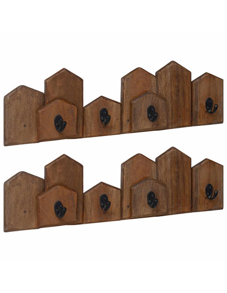 Gruccia Marrone 48 x 8 x 15 cm Legno di Mogano Massello