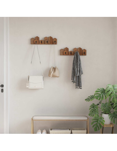 Gruccia Marrone 48 x 8 x 15 cm Legno di Mogano Massello