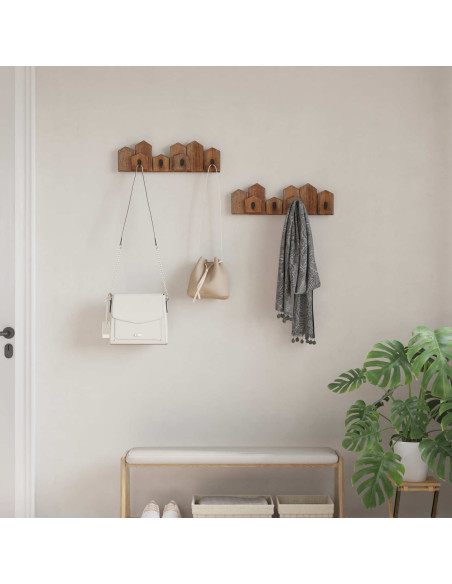 Gruccia Marrone 48 x 8 x 15 cm Legno di Mogano Massello