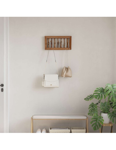 Gruccia Marrone 50 x 11 x 25 cm Legno di Mogano Massello