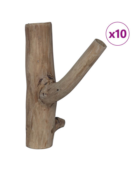 Gancio Marrone 4 x 4 x 14 cm Legno Recuperato Massello