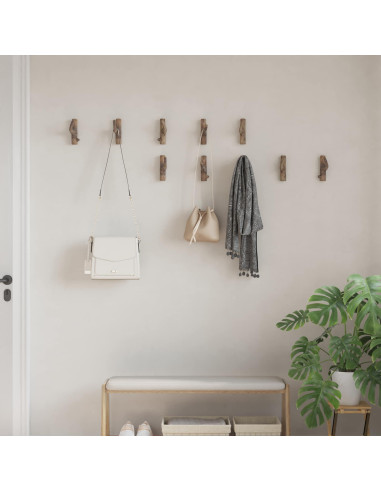 Gancio Marrone 4 x 4 x 14 cm Legno Recuperato Massello