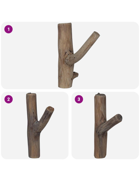 Gancio Marrone 4 x 4 x 14 cm Legno Recuperato Massello