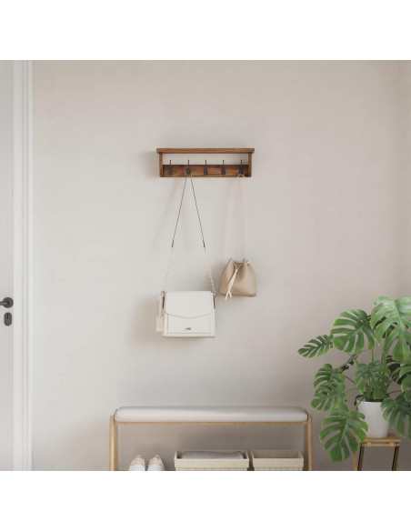 Gruccia Marrone 50 x 10 x 14 cm Legno di Mogano Massello