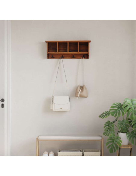 Gruccia Marrone 70 x 11 x 27 cm Legno di Mogano Massello