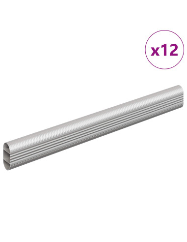 Asta per armadio 12 pcs Argento 764 x 15 x 29 mm