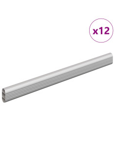 Asta per armadio 12 pcs Argento 764 x 15 x 29 mm 2