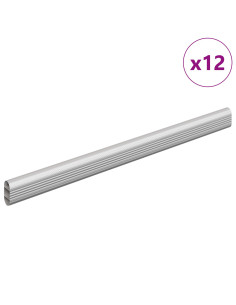 Asta per armadio 12 pcs Argento 764 x 15 x 29 mm 2