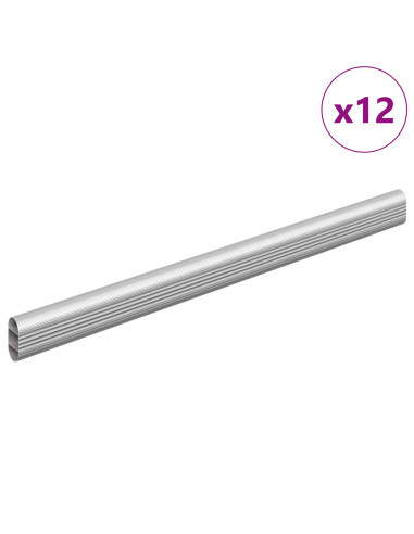 Asta per armadio 12 pcs Argento 764 x 15 x 29 mm