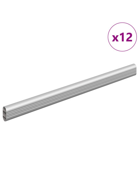 Asta per armadio 12 pcs Argento 764 x 15 x 29 mm