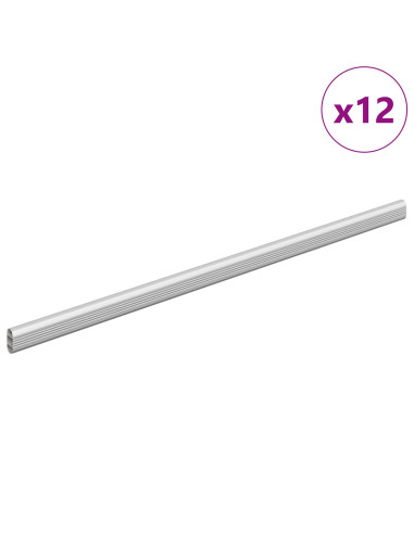 Asta per armadio 12 pcs Argento 764 x 15 x 29 mm
