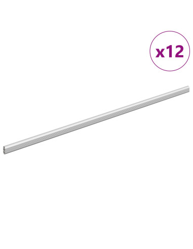 Asta per armadio 12 pcs Argento 764 x 15 x 29 mm