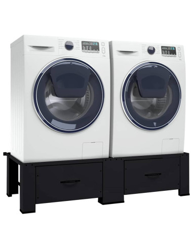 Pedestallo per Lavatrice 2 pcs Nero 127 x 54,5 x 32,5 cm