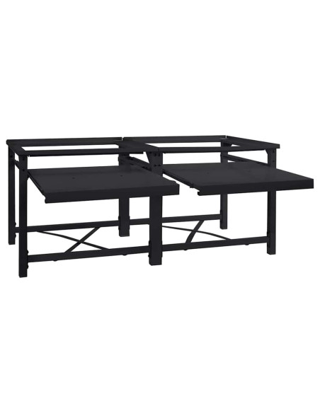 Pedestallo per Lavatrice 2 pcs Nero 120 x 56 x 52 cm Acciaio