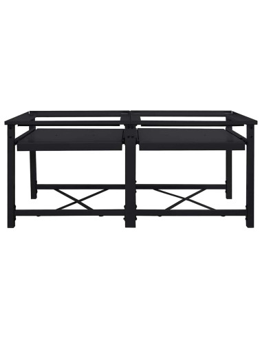 Pedestallo per Lavatrice 2 pcs Nero 120 x 56 x 52 cm Acciaio