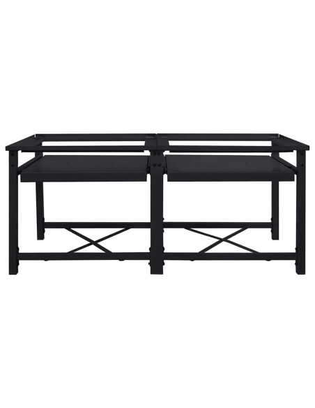 Pedestallo per Lavatrice 2 pcs Nero 120 x 56 x 52 cm Acciaio