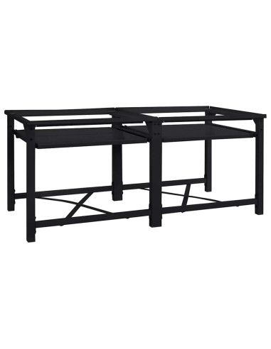 Pedestallo per Lavatrice 2 pcs Nero 120 x 56 x 52 cm Acciaio
