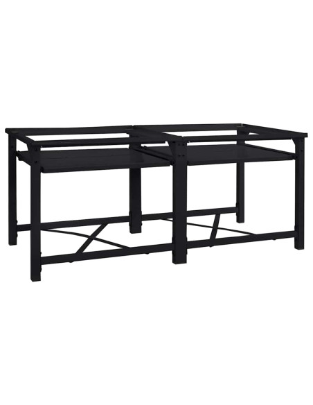 Pedestallo per Lavatrice 2 pcs Nero 120 x 56 x 52 cm Acciaio