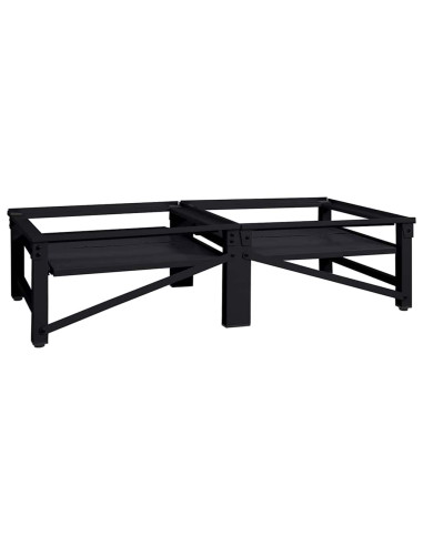 Pedestallo per Lavatrice 2 pcs Nero 124,5 x 61,5 x 32,5 cm