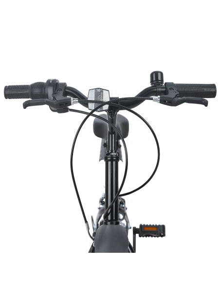 Bicicletta per Bambini 24 Pollici 6-Speed per 8-12 anni Nero