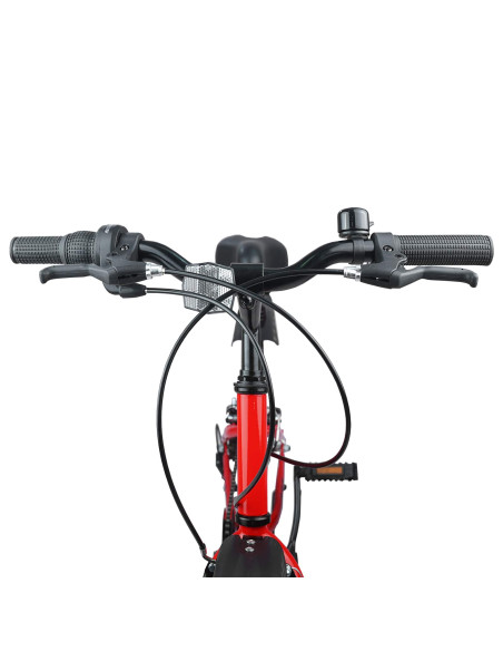 Bicicletta per Bambini 24 Pollici 6-Speed per 8-12 anni Rosso