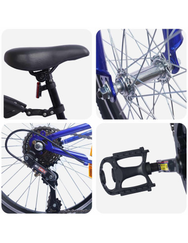 Bicicletta per Bambini 24 Pollici 6-Speed per 8-12 anni