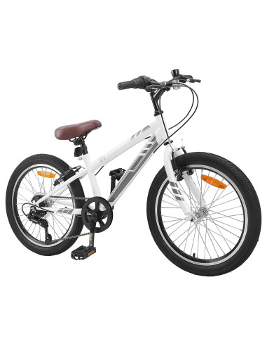 Mountain Bike 20 Pollici 6-Speed per 5-8 anni Bianco