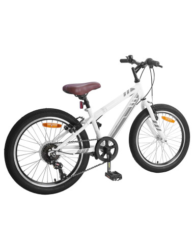 Mountain Bike 20 Pollici 6-Speed per 5-8 anni Bianco