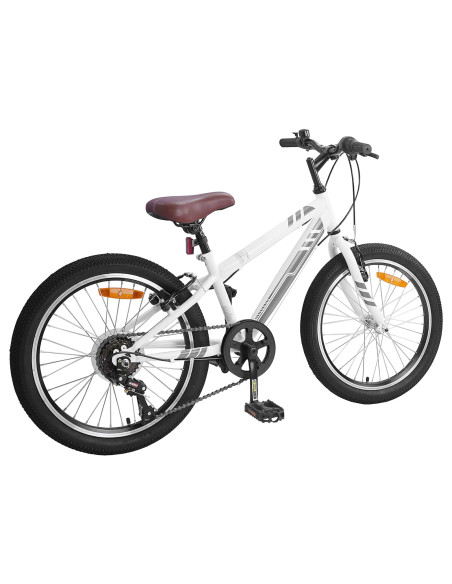 Mountain Bike 20 Pollici 6-Speed per 5-8 anni Bianco