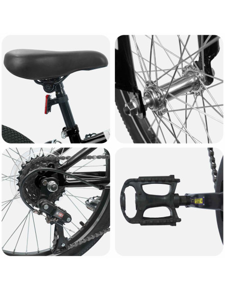 Mountain Bike 20 Pollici 6-Speed per 5-8 anni Nero