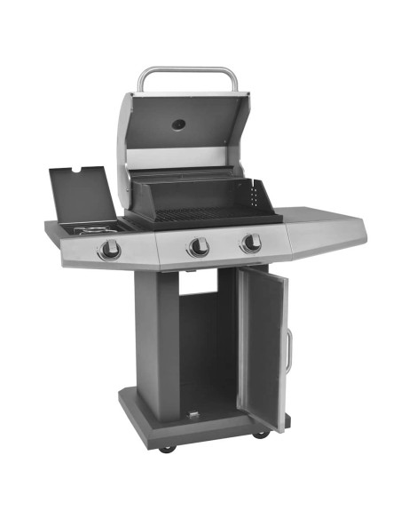 Griglia a Gas con Bruciatore Argento Acciaio con Tubo Metallico