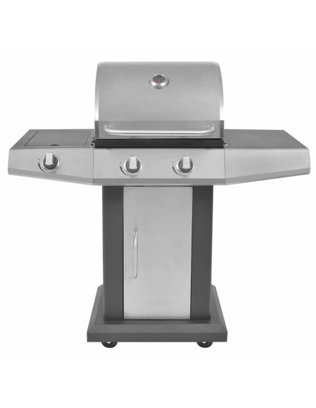 Griglia a Gas con Bruciatore Argento Acciaio con Tubo Metallico