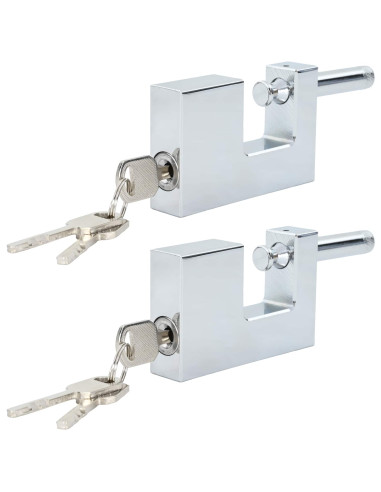 Lucchetto 2 pcs Argento 8,7 x 1,9 x 5,5 cm Ferro