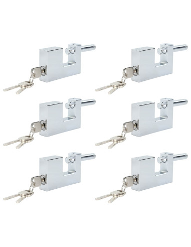 Lucchetto 6 pcs Argento 8,7 x 1,9 x 5,5 cm Ferro