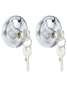 Lucchetti Discus con Chiavi 2 pcs Argento 6 x 2.3 x 6 cm 2