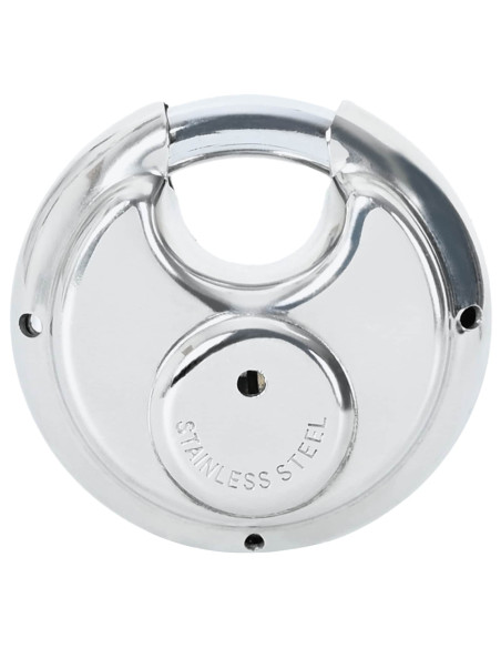 Lucchetti Discus con Chiavi 2 pcs Argento 7 x 2.4 x 7 cm