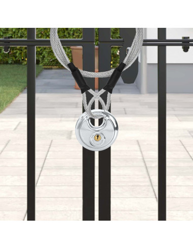 Lucchetti Discus con Chiavi 2 pcs Argento 8 x 2.8 x 8 cm