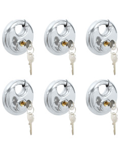 Lucchetti Discus con Chiavi 6 pcs Argento 8 x 2.8 x 8 cm 2