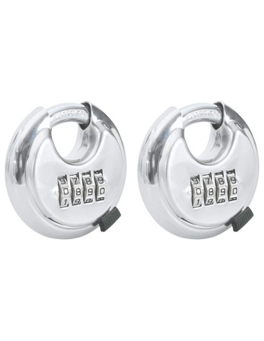 Lucchetti Discus con Chiavi 2 pcs Argento 7 x 2.3 x 7 cm