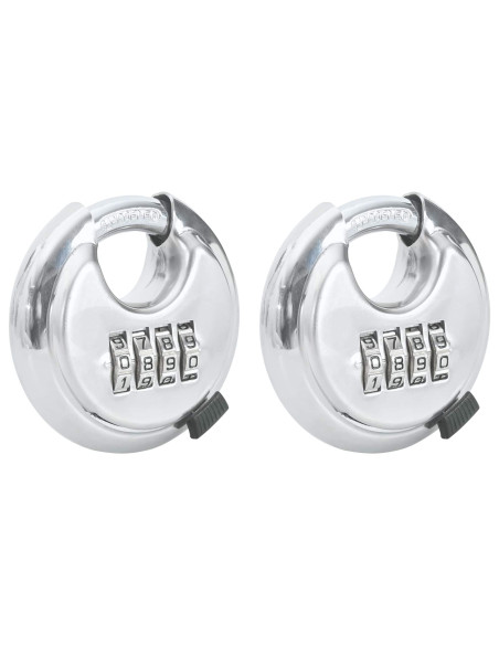 Lucchetti Discus con Chiavi 2 pcs Argento 7 x 2.3 x 7 cm