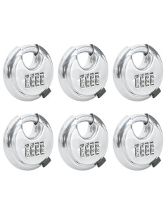 Lucchetti Discus con Chiavi 6 pcs Argento 7 x 2.3 x 7 cm 2