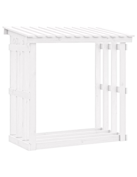 Portalegna Bianco 108x64,5x109 cm in Legno Massello di Pino