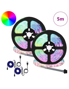 Striscia LED 2 pcs Nero e trasparente 2500 mm Rame e plastica 2