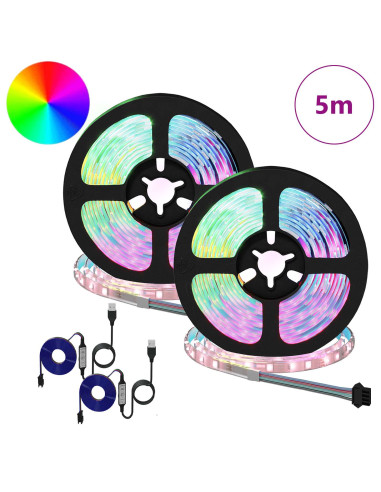 Striscia LED 2 pcs Nero e trasparente 2500 mm Rame e plastica