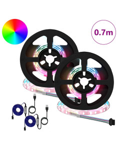 Striscia LED 2 pcs Nero e trasparente 350 mm Rame e plastica 2