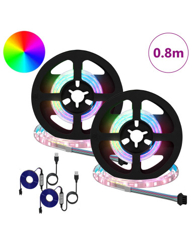 Striscia LED 2 pcs Nero e trasparente 400 mm Rame e plastica