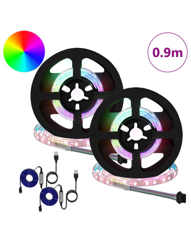 Striscia LED 2 pcs Nero e trasparente 450 mm Rame e plastica