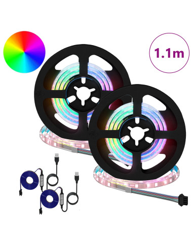 Striscia LED 2 pcs Nero e trasparente 550 mm Rame e plastica